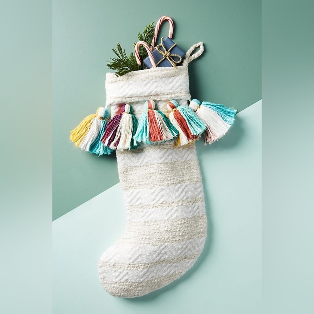 ANTHROPOLOGIE Treasured Tassel Stocking